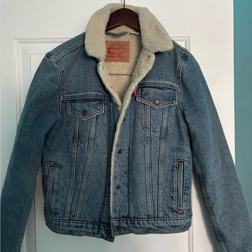 Levi's Blue Denim Sherpa Jacket jean